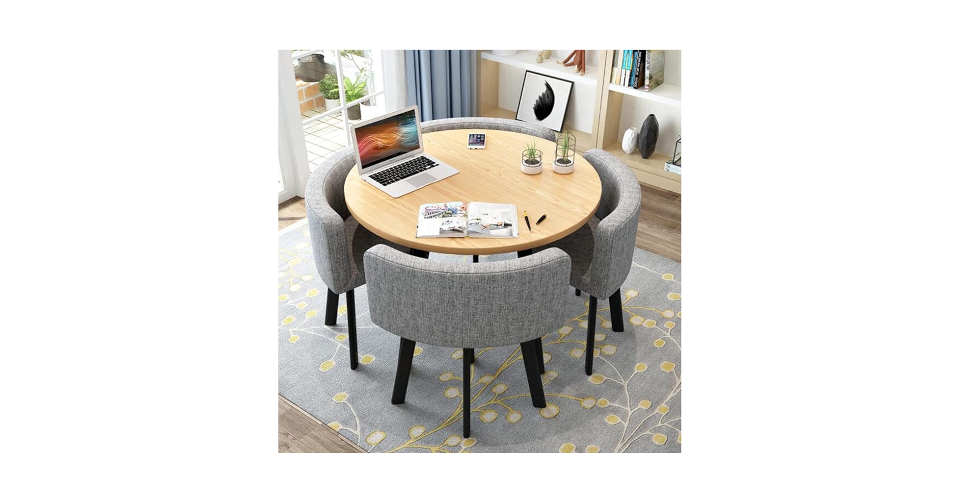 ぶるの　ダイニングテーブルセット ダイニング4点セット WOセレクト 135×80突板4本脚（NR）＋C